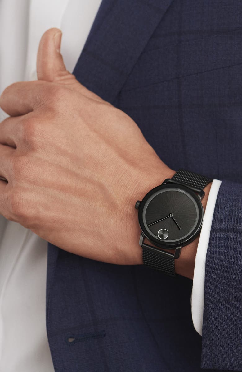 Movado Bold Evolution Mesh Bracelet Watch, 40mm, Alternate, color, 