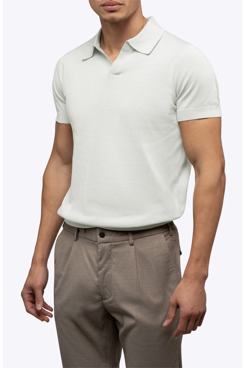 Istanbul Johnny Collar Cotton Bend Polo, Main, color, NIMBUS