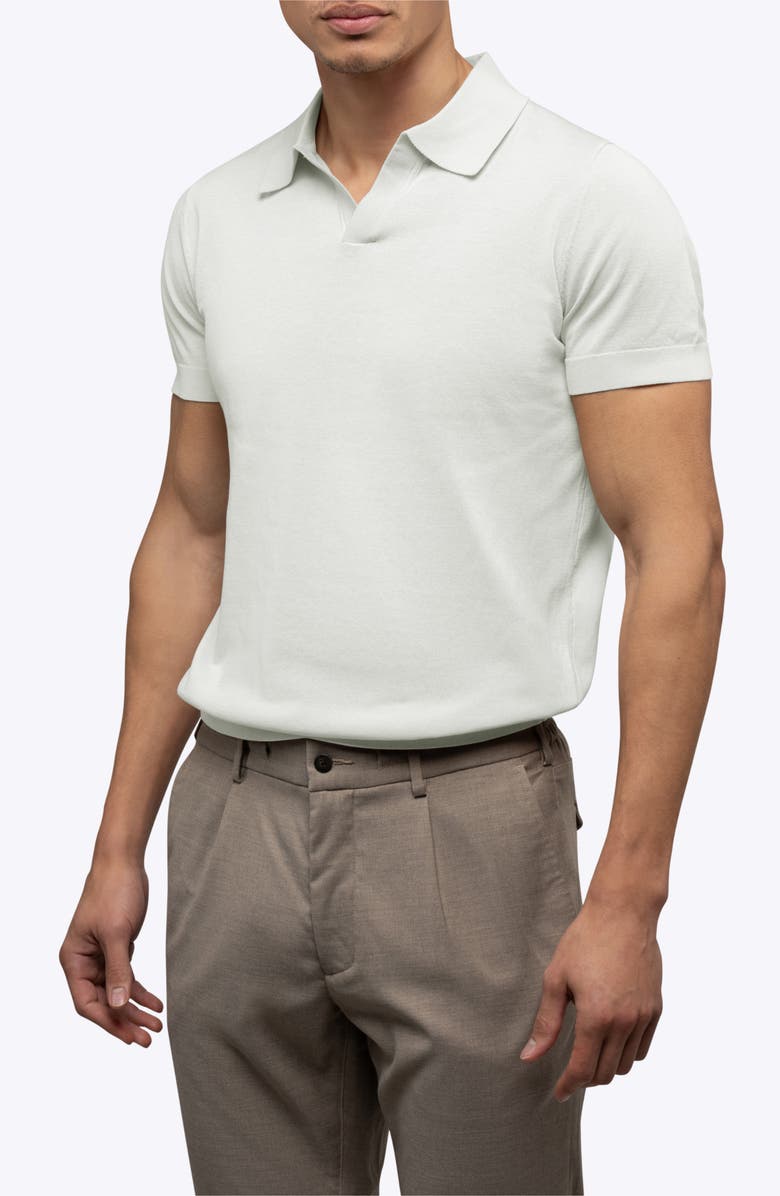 Cuts Istanbul Johnny Collar Cotton Bend Polo, Main, color, Nimbus
