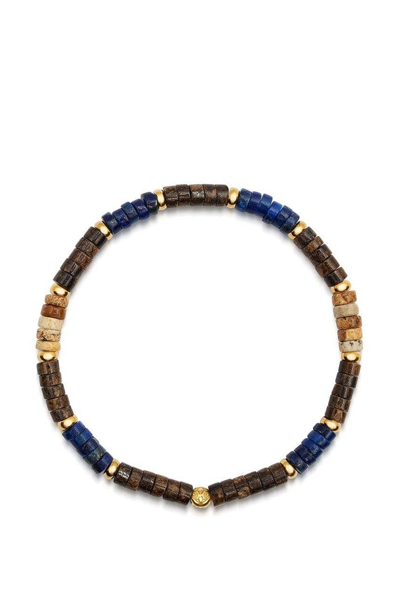 Heishi Beaded Wristband, Main, color, Brown