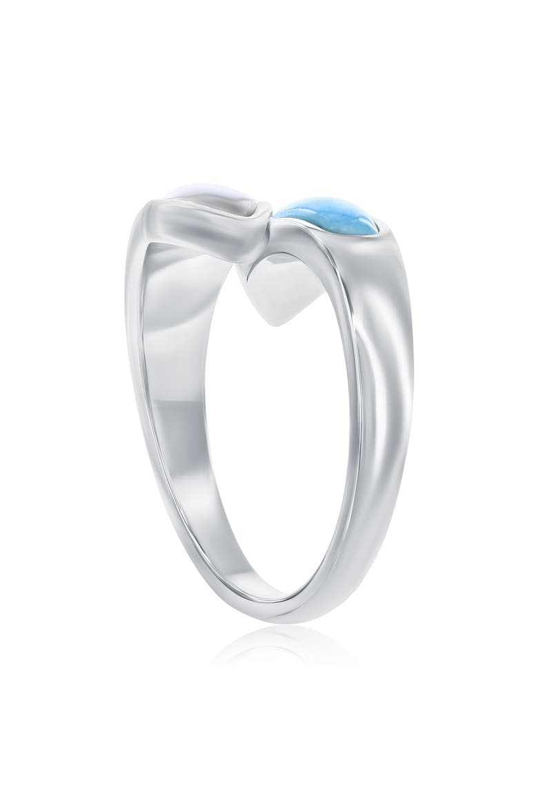 Larimar & Mother-of-Pearl Bypass Ring, Alternate, color, BLUE/ WHITE