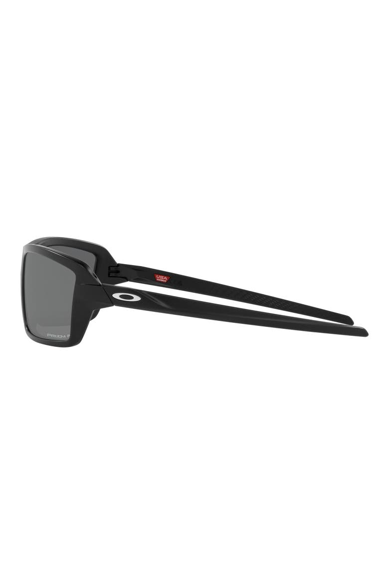 63mm Polarized Oversize Rectangular Sunglasses, Alternate, color, MATTE BLACK