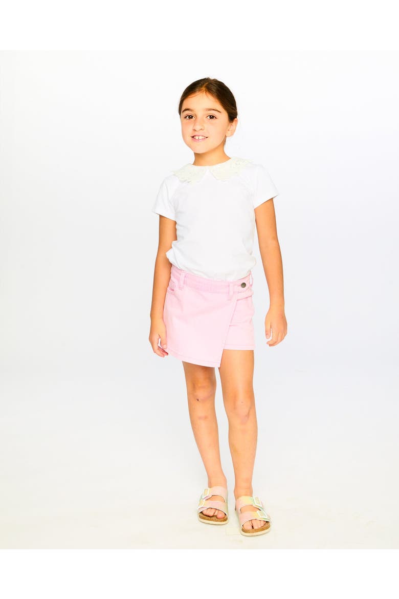 Short Sleeve Crochet Peter Pan Collar T-Shirt, Alternate, color, White