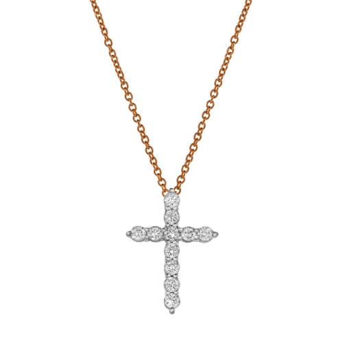 Luvmyjewelry Nazerath 10k Gold Cross Diamond Pendant In 10k Rose Gold