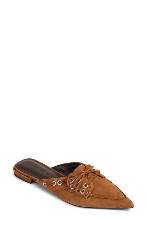 Astor Pointed Toe Suede Flat Mule