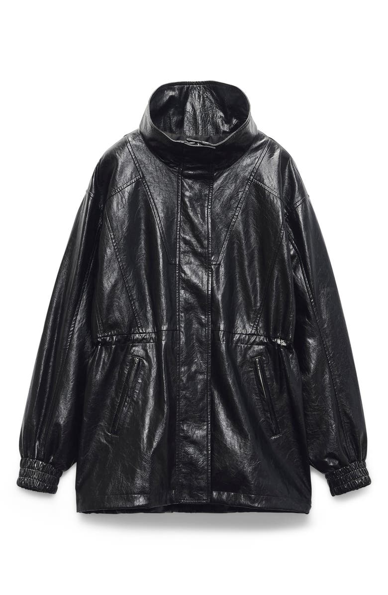 rag & bone Monica Faux Leather Jacket, Alternate, color, Black