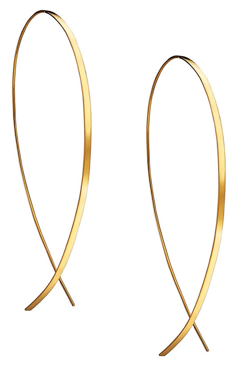 LANA 14K Gold Large Flat Upside Down Hoop Earrings, Main, color, Yellow Gold