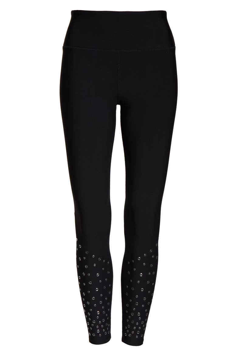 High Waist Grommet Tights, Alternate, color, BLACK