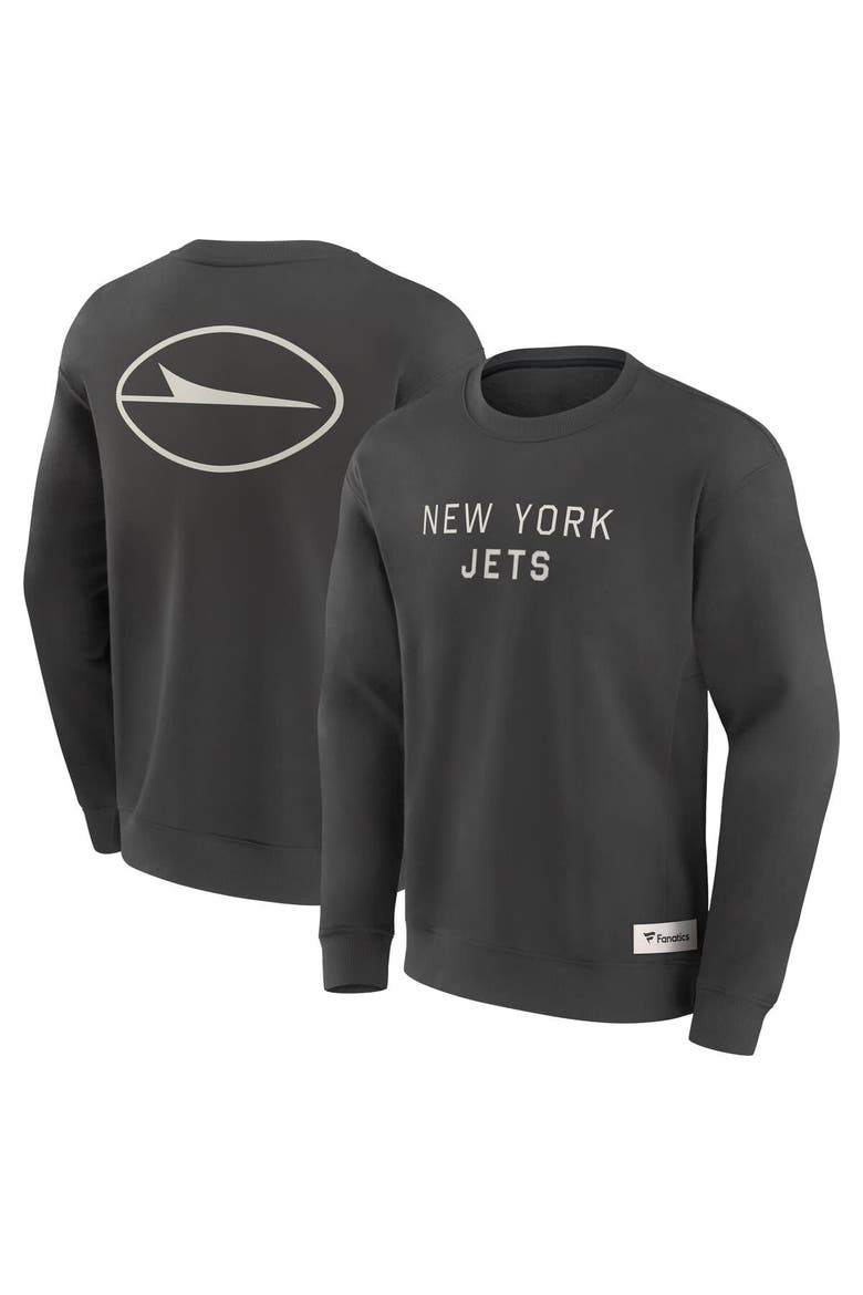 Men's Fanatics Charcoal New York Jets Elements Future Ground Lettering Pullover Sweatshirt, Main, color, Charcoal
