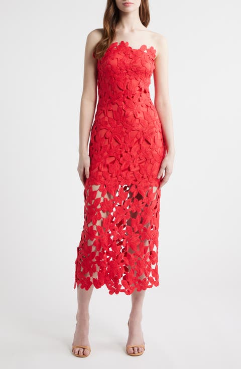 Philomena Sleeveless Lace Midi Dress