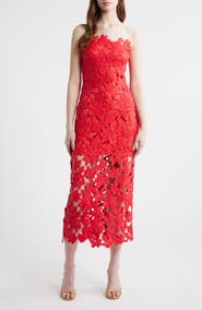 Saylor Philomena Sleeveless Lace Midi Dress