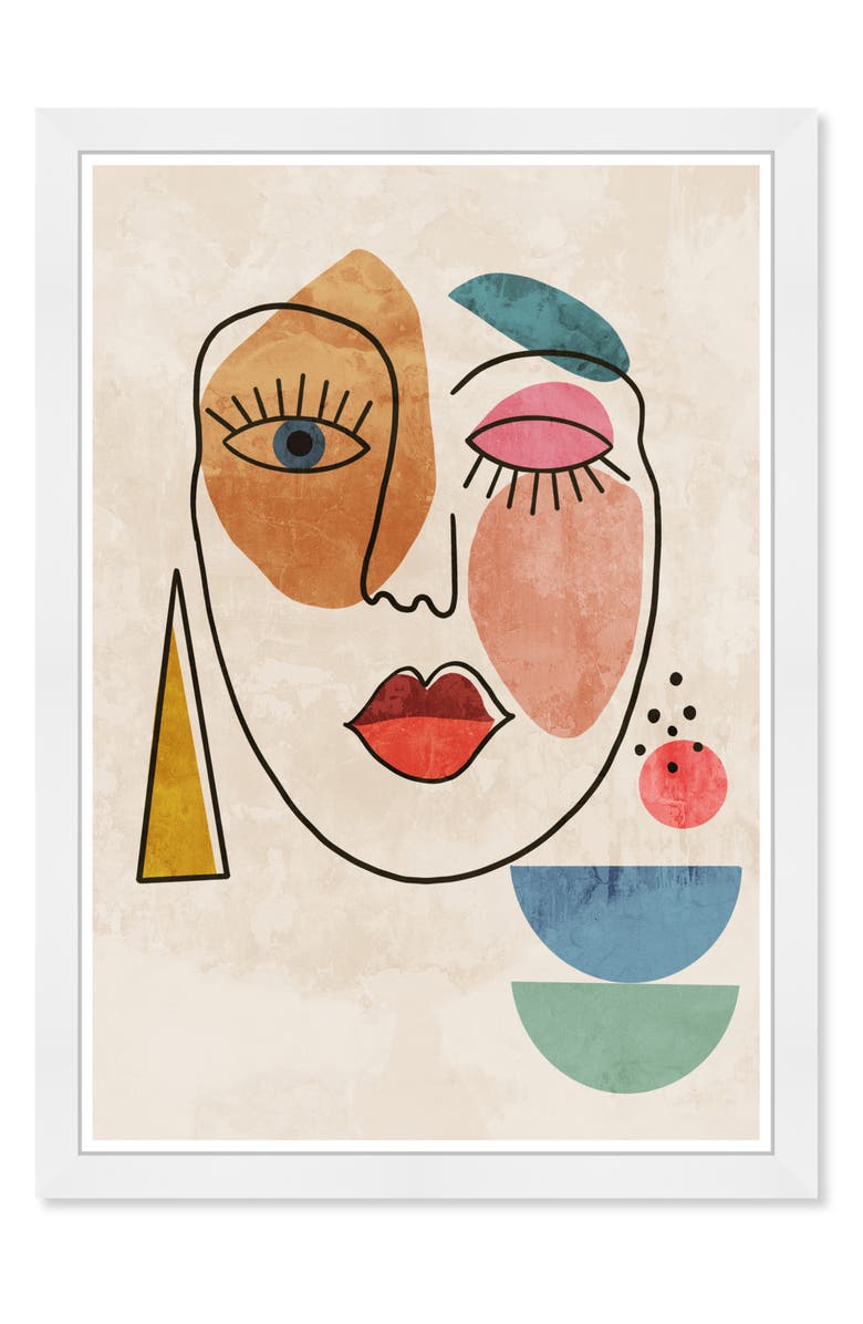 Wynwood Studio Abstract Face Canvas Art - 13" X 19", Main, color, White