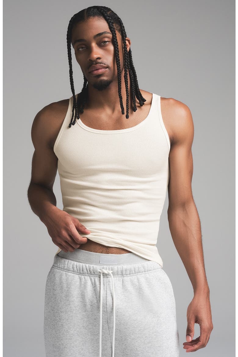 3-Pack Rib Stretch Cotton Tanks, Alternate, color, ECRU MULTI