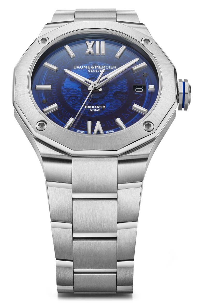 Riviera 10616 Automatic Bracelet Watch, 36mm, Alternate, color, BLUE SAPPHIRE