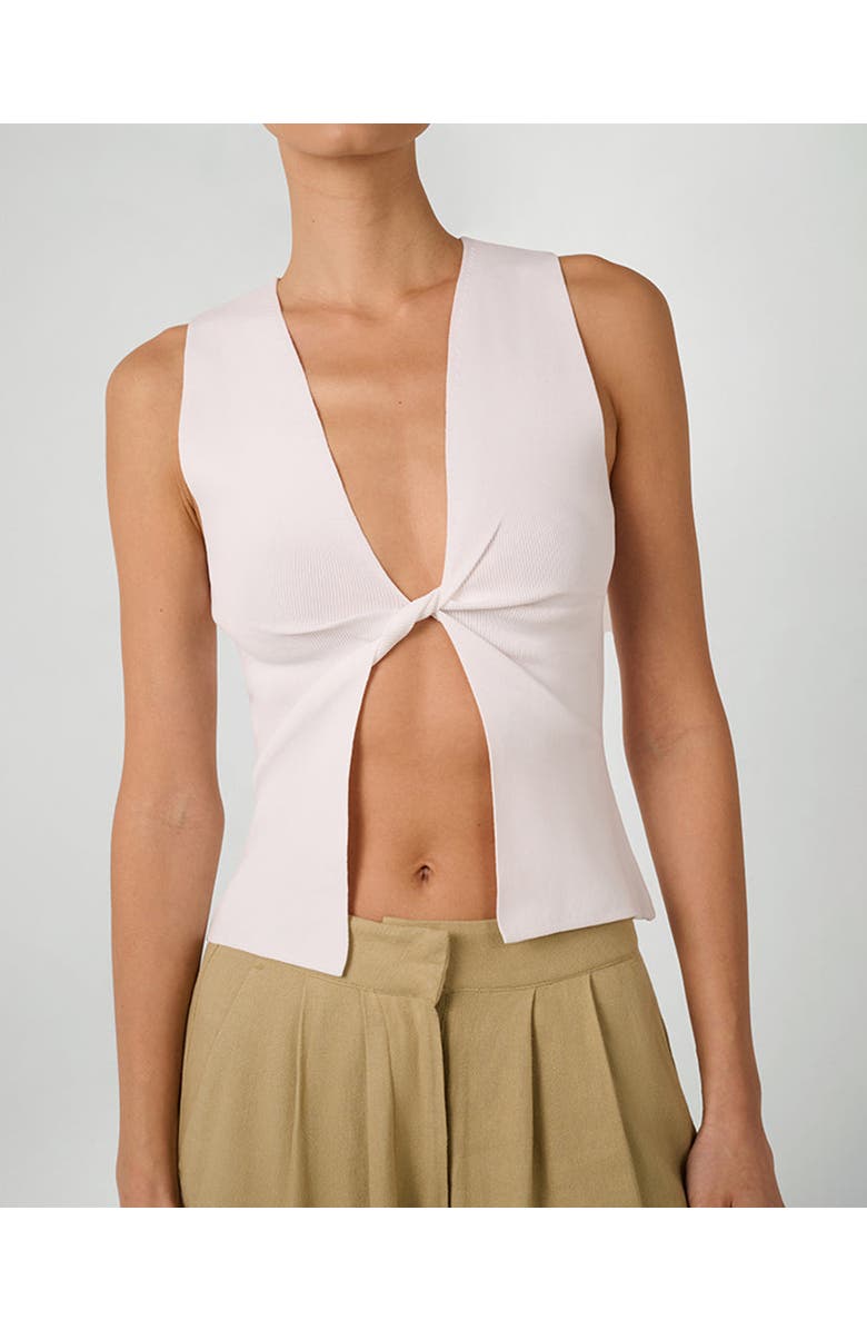 WeWoreWhat Twist Front Flyaway Tank, Main, color, White