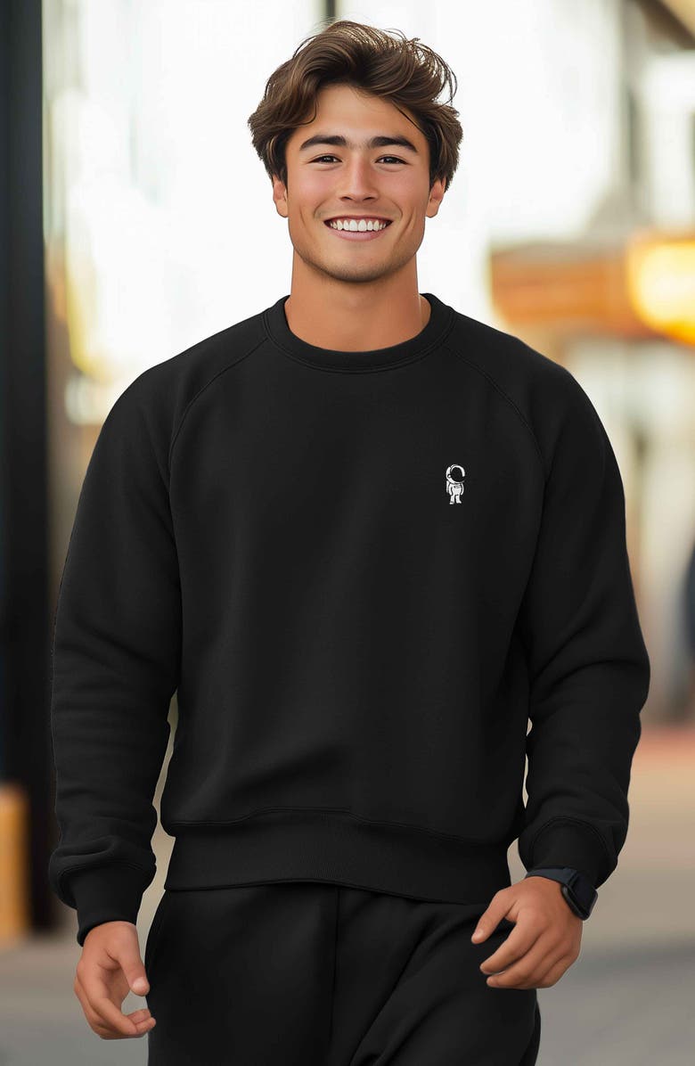 Dalix Astronaut Fleece Sweatshirt, Alternate, color, Black