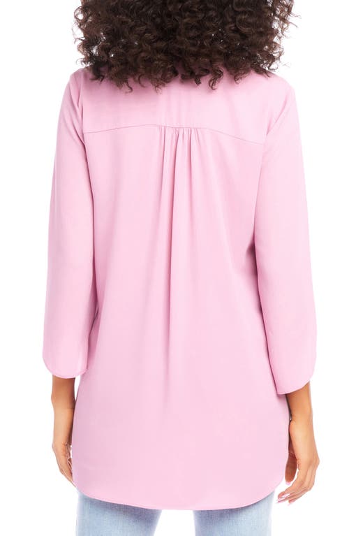 Karen Kane Crossover Hem Asymmetric Top In Dusty Pink