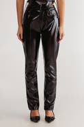 NASTY GAL Distressed High Waisted Vinyl Pants