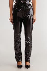 NASTY GAL Distressed High Waisted Vinyl Pants