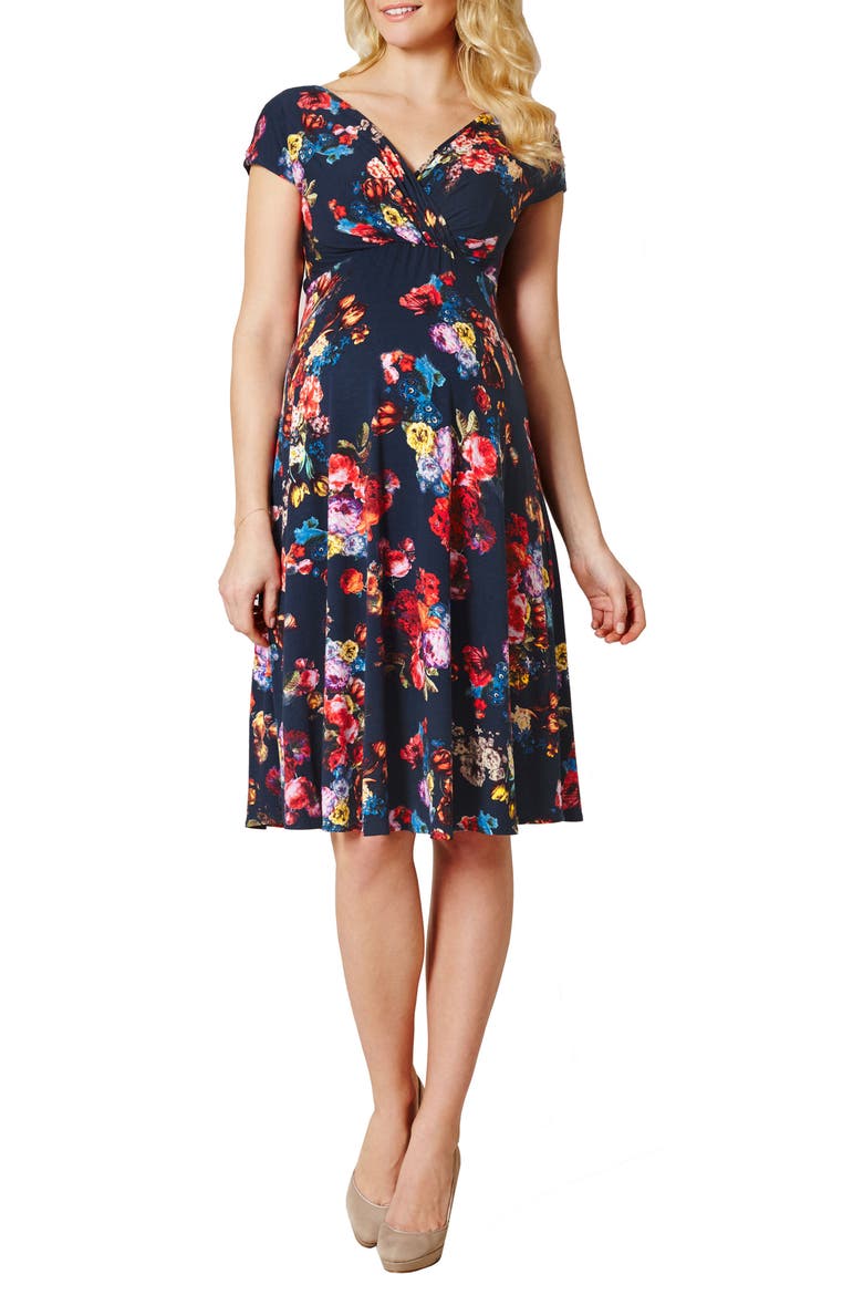 Alessandra Maternity Dress, Main, color, MIDNIGHT GARDEN