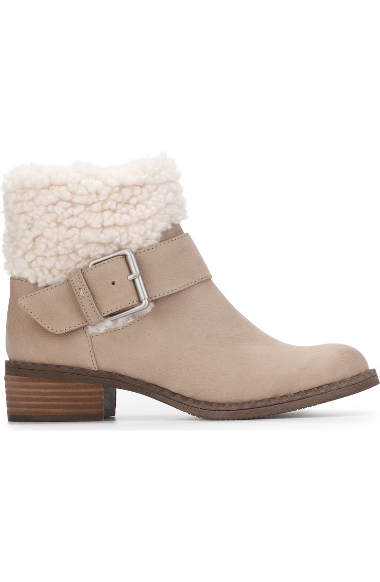 Gentle Souls Signature Slit Faux Shearling Moto Bootie, Alternate, color,