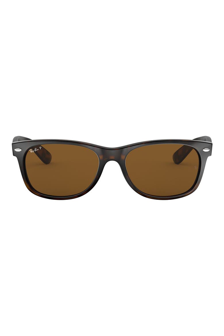 New Wayfarer 55mm Rectangular Sunglasses, Main, color, TORTOISE