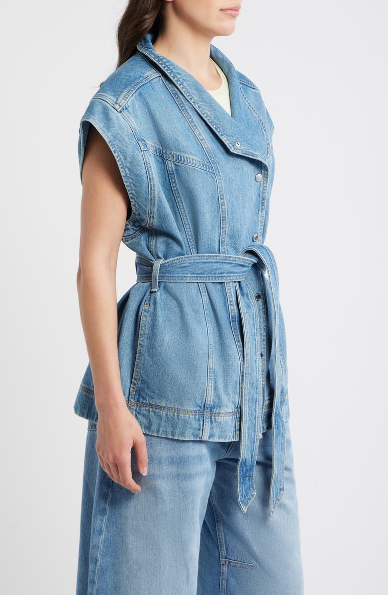BOSS Orange Denim Vest, Alternate, color, Light Blue