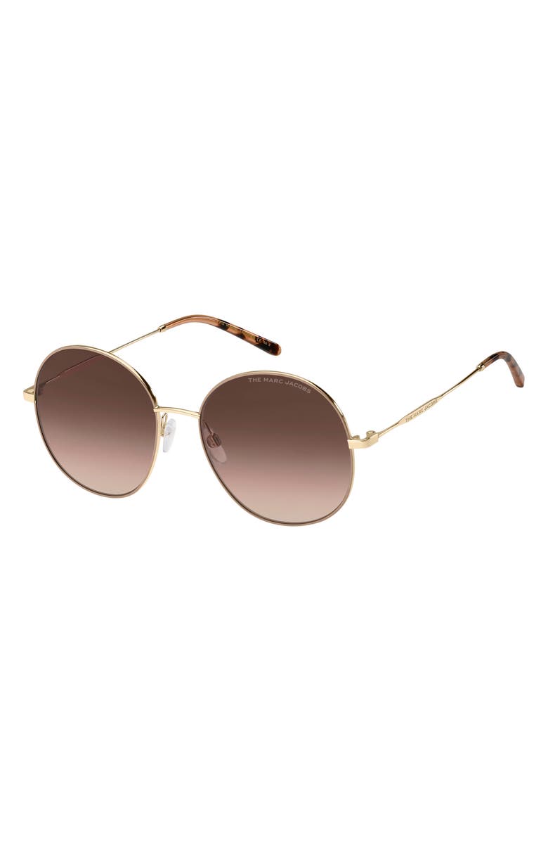 Marc Jacobs 56mm Gradient Round Sunglasses, Alternate, color, Gold Beige