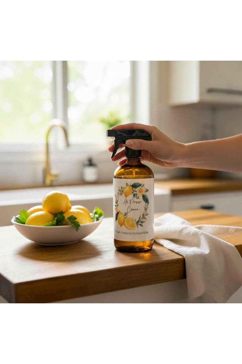 Cleaning Trio Refillable Glass Bottles Plant-Based Home Cleaning Set, Alternate, color, No Color