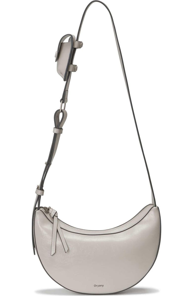 Oryany Rookie Crescent Crackled Leather Crossbody Bag, Main, color, Mist