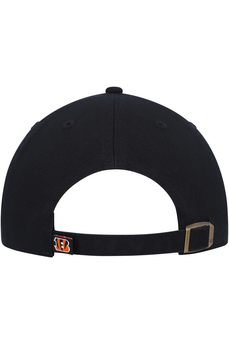 Men's '47 Black Cincinnati Bengals Clean Up Script Adjustable Hat, Alternate, color, Black
