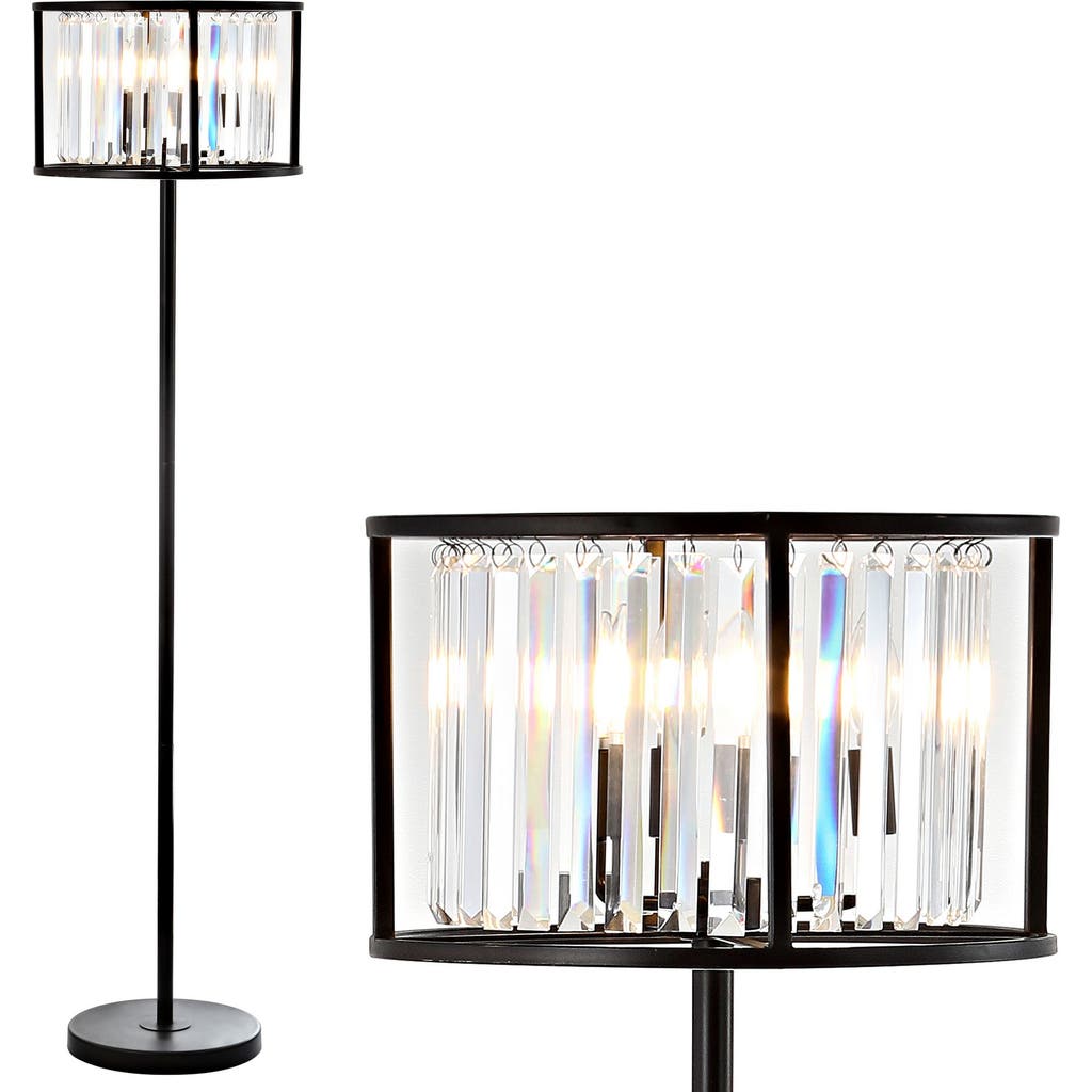 Jonathan Y Bevin 63" Metal/crystal Led Floor Lamp, Oil Rubbed Bronze/crystal In Oil Rubbed Bronze