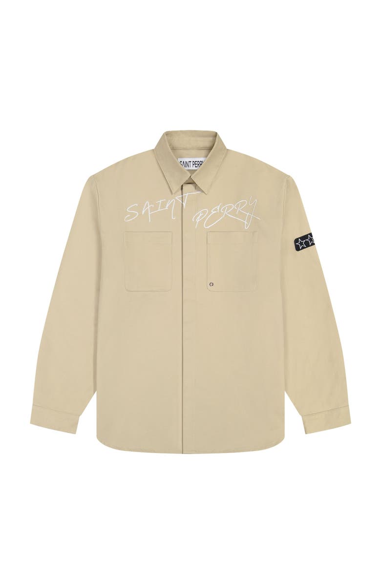 SAINT PERRY Maze Denim Shirt, Main, color, Beige