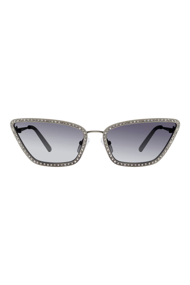 58mm Cat Eye Sunglasses, Main, color, SILVER/ SMOKE GRADIENT