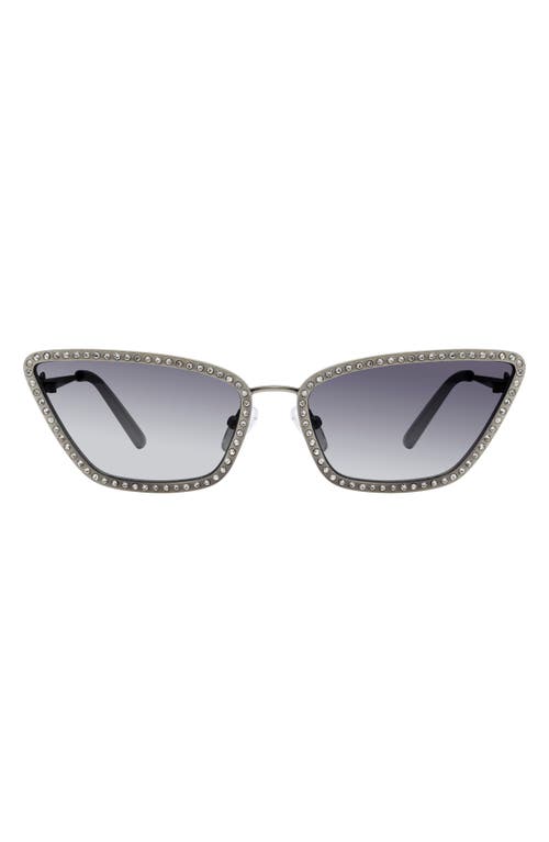 Kurt Geiger Cat Eye Sunglasses, 60mm In Silver/smoke Gradient