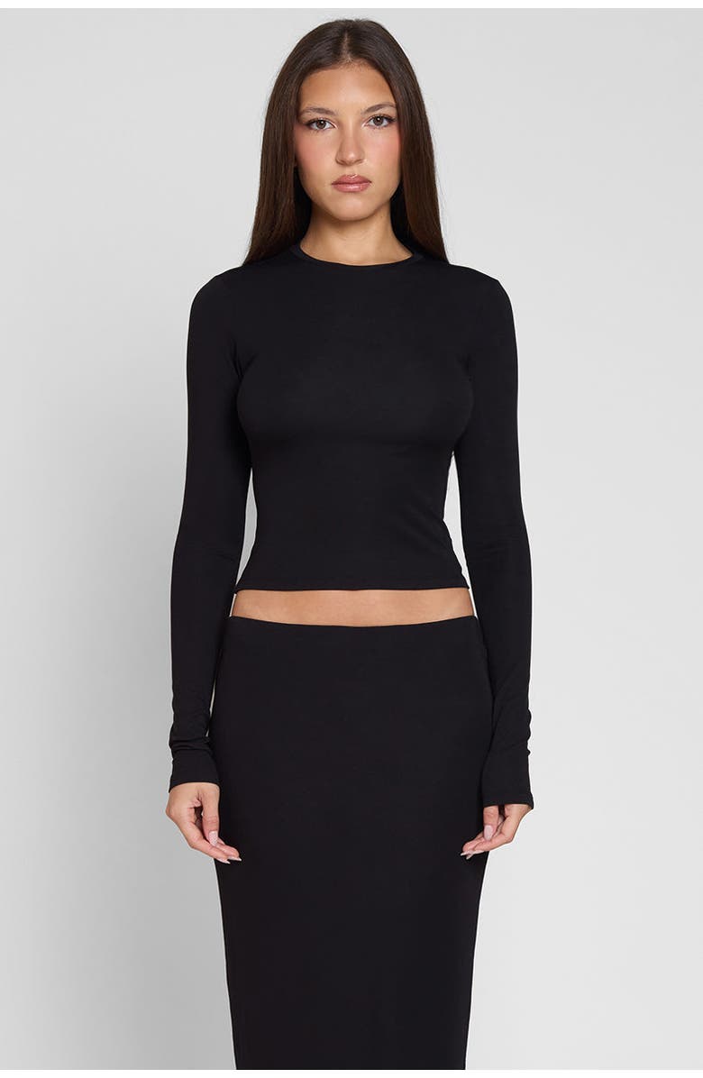 LEAU Everyday Jersey Long Sleeve Top, Main, color, Black