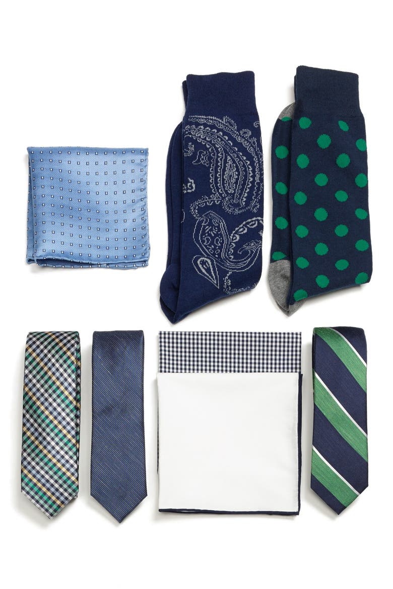 Large Style Box (Nordstrom Exclusive), Alternate, color, NAVY/ GREEN