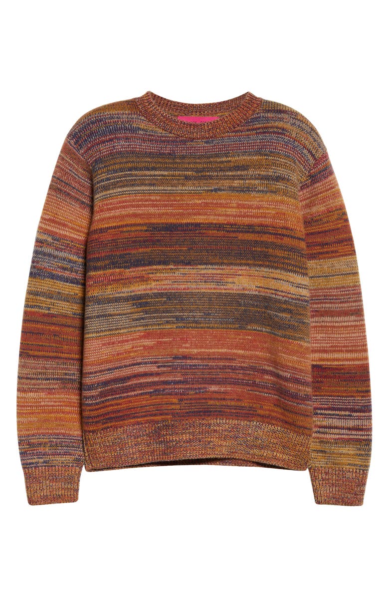 The Elder Statesman Cosmic Stripe Cashmere Sweater, Alternate, color, 