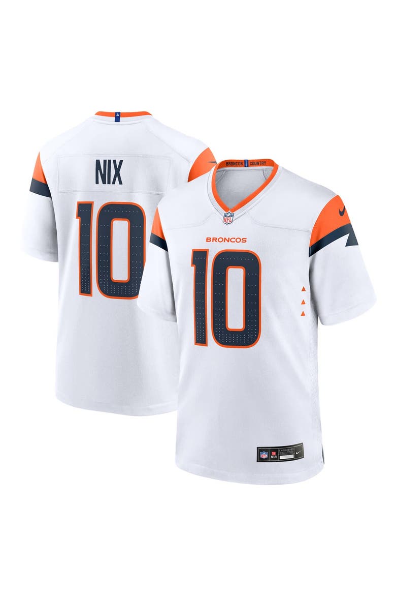Men's Nike Bo Nix  White Denver Broncos Game Jersey, Main, color, White