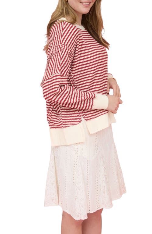 Blu Pepper Stripe Cotton Blend Sweater In Multi