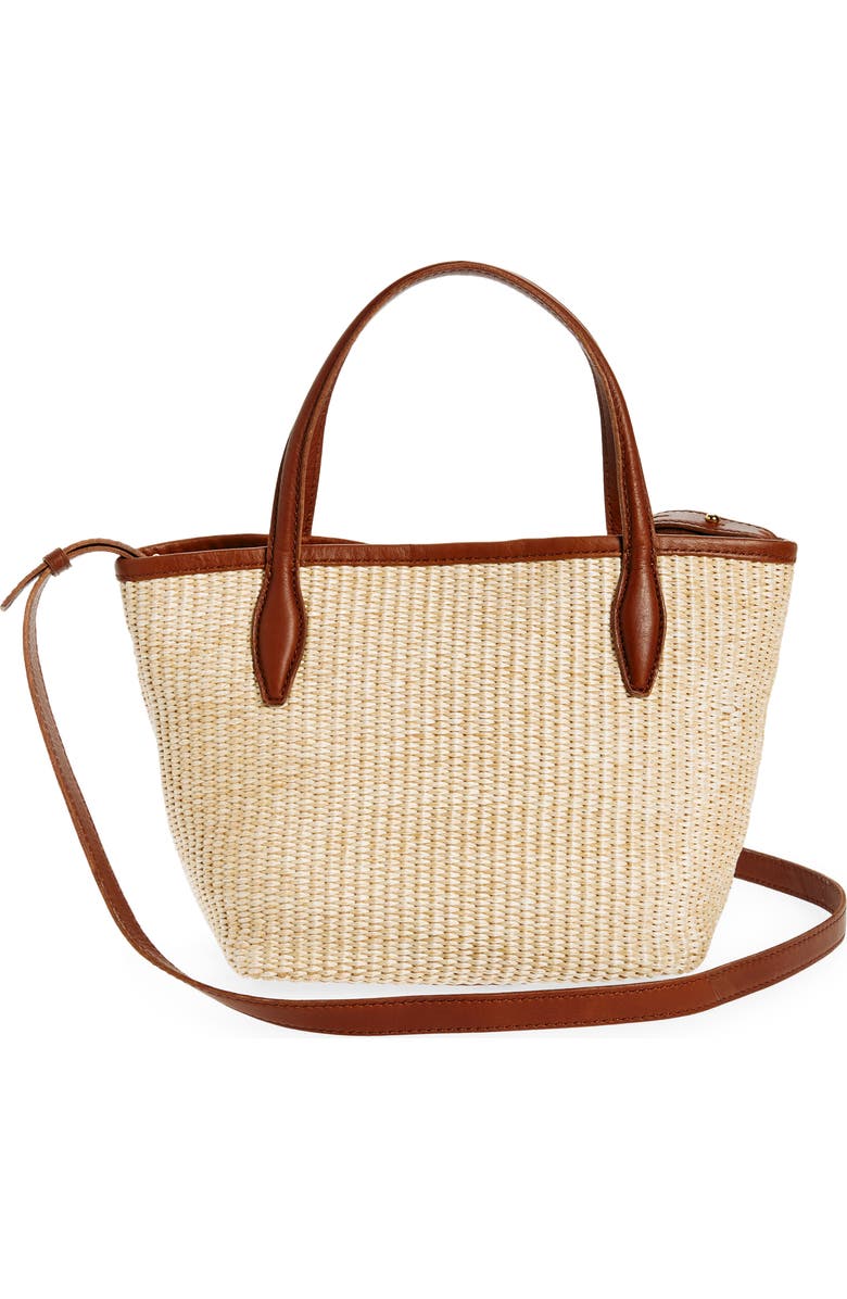 Madewell The Mini Straw Shopper Tote, Alternate, color, Rustic Twig Multi