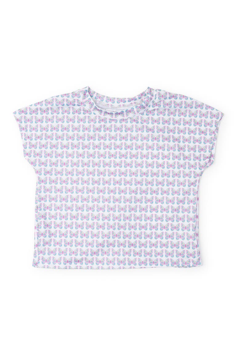 Sloane Girls' Short Sleeve Performance Top by LH Sport, Main, color, Peace Love Butterflies