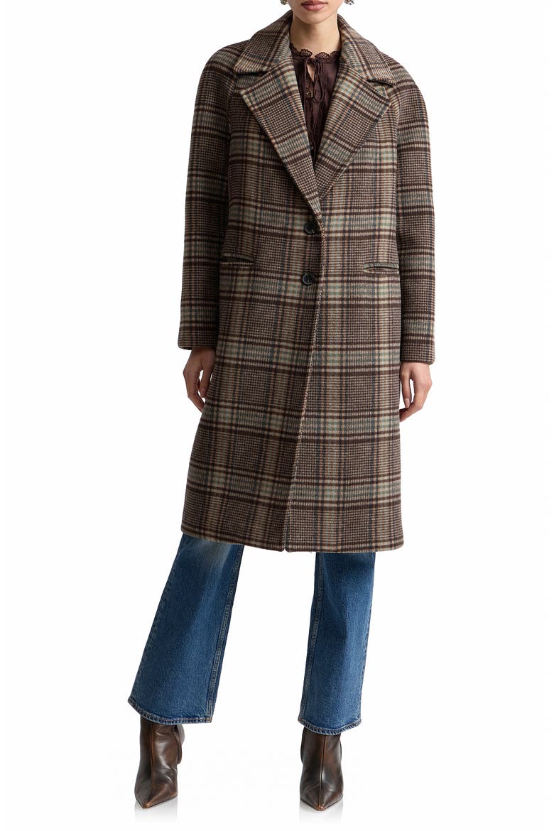 Walker Long Coat, Alternate, color, BROWN MULTI PLAID