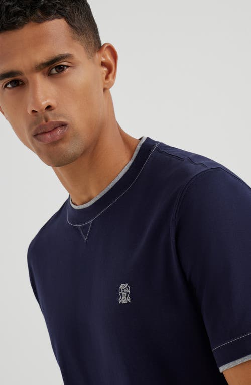 Brunello Cucinelli Short-sleeved Crew Neck T-shirt With Contrasting Stitching