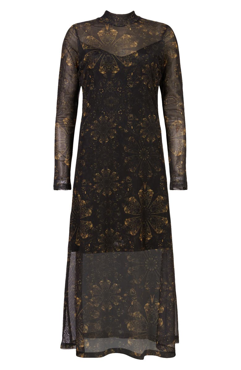 AllSaints Hanna Gloria Long Sleeve Midi Dress, Alternate, color,