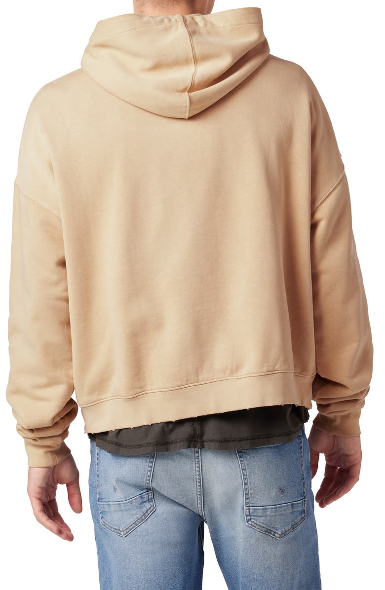 Hudson Jeans Oversize Crop Cotton French Terry Graphic Hoodie, Alternate, color, 