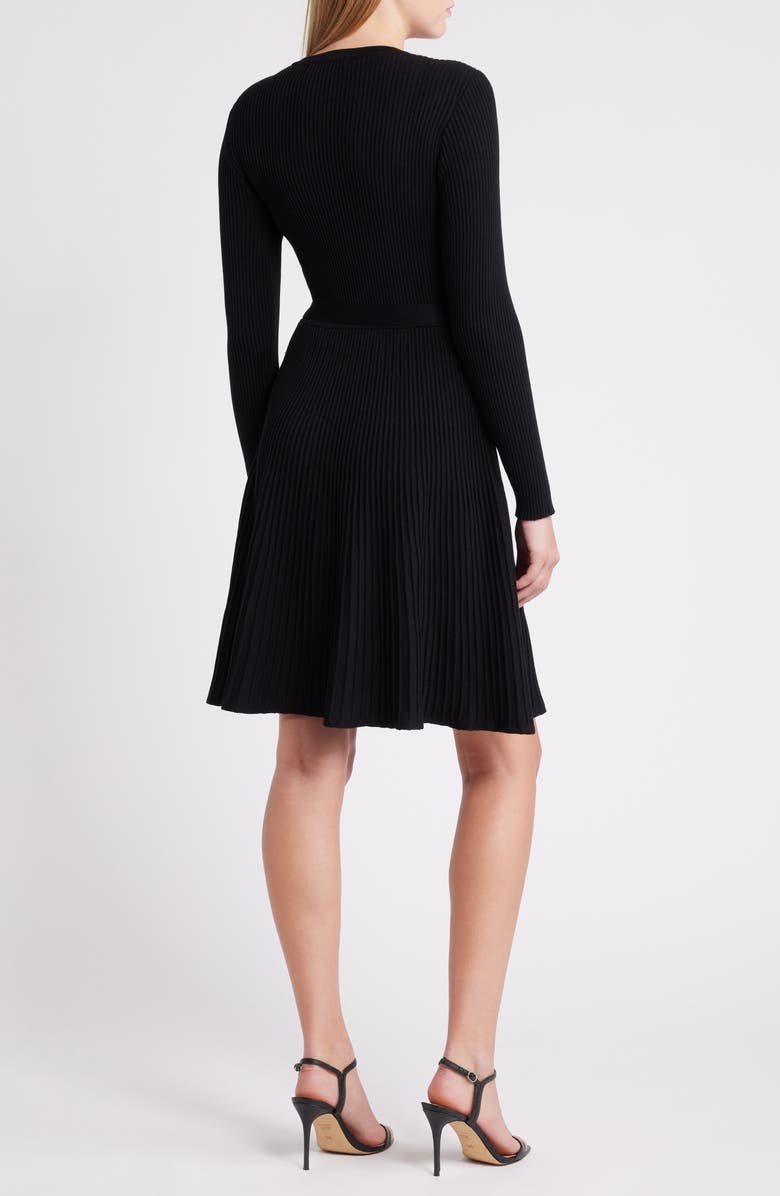 Julia Jordan Rib Long Sleeve Belted Sweater Dress, Alternate, color,