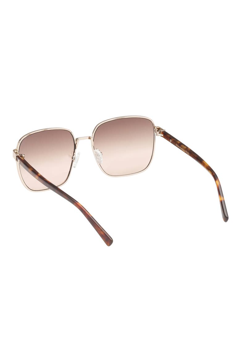 58mm Square Sunglasses, Alternate, color, GOLD / BROWN BEIGE GRADIENT