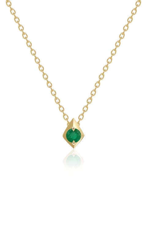 Elegance Emerald Geometric Pendant Necklace
