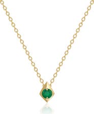 VALANI ATELIER Elegance Emerald Geometric Pendant Necklace